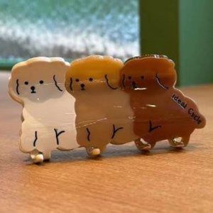 Muweordy Cute Dog Animal Acetate Claw Clip for Women Girls Crab Hair Clip Person